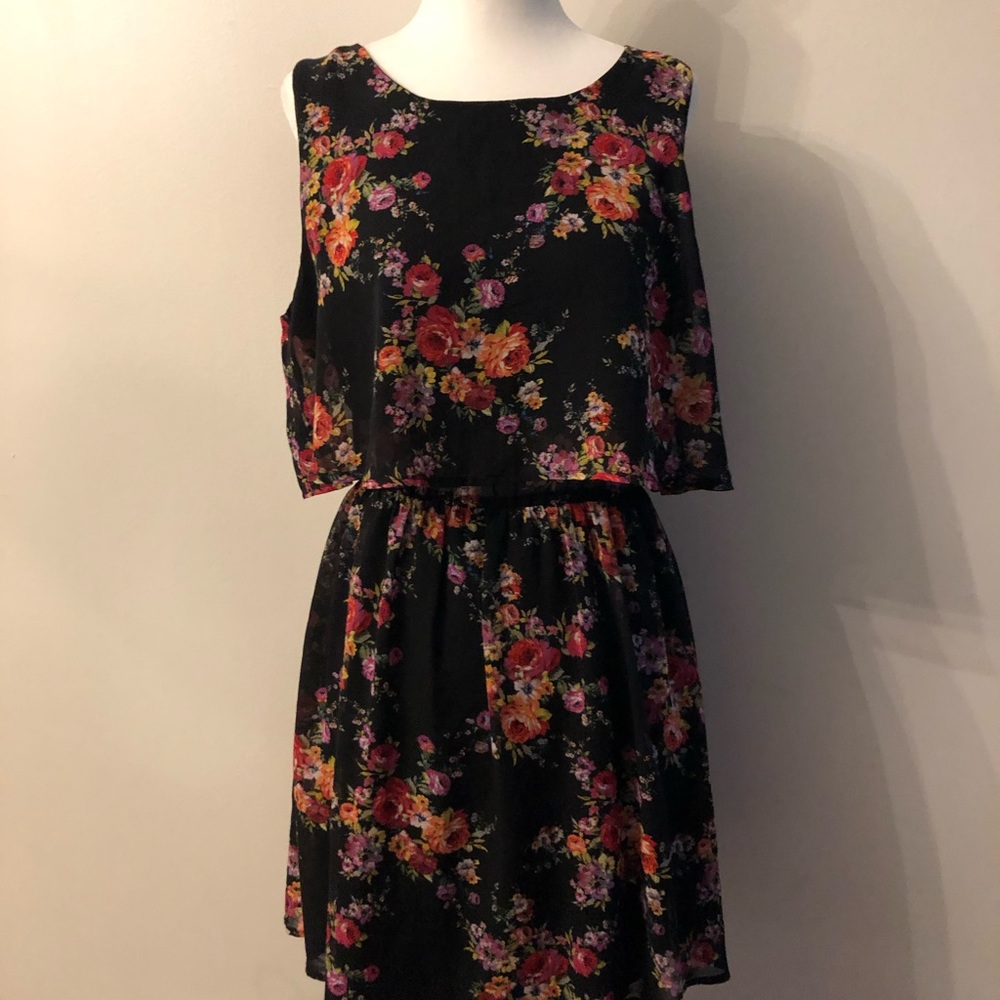 Emerald Sundae Black Floral Dress